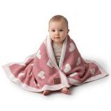 Little Dedi Alina Baby yumuşak örgü battaniye, 80 x 100 cm. Sevimli kalpler, yumuşak ve nefes alır, Öko-Tex sertifikalı, hafif ve sevimli, yeni doğanlar, küçük çocuklar, çocuk yatağı, bebek arabası