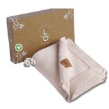 Little Dedi Alina%100 Organik Pamuklu Bebek Battaniyesi Kızlar/Erkek Çocuklar için 80x100 cm - Kundak ve Bebek Battaniyesi, Yumuşak Hafif Örgü Battaniye (Taş)