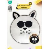 Little Dedi Ld Noirnest Gotik Tarzda Çift Taraflı Oyun Minderi, Pamuk Yüzeyli Yer Minderi, Tavşan, Panda ve Kedi Şekilli - 90 x 90 cm - Beyaz