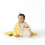 Little Dedi ZOE Bebek Battaniyesi Limon Desenli -%50 Geri Dönüştürülmüş Pamuk ve%50 Polyesterden Üretilmiş Bebek Arabası Battaniyesi ve Sarılma Battaniyesi - GRS ve OEKO-TEX Sınıf 1 Sertifikalı
