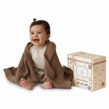 Little Dedi ZOE Bebek Battaniyesi Mocha Mereng -%50 Geri Dönüştürülmüş Pamuk ve%50 Polyesterden Üretilmiş Bebek Arabası Battaniyesi ve Sarılma Battaniyesi - GRS ve OEKO-TEX Sınıf 1 Sertifikalı