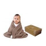 Little Dedi%100 Organik Pamuk Örgü Bebek Battaniyesi (Hediye Kutulu) – Yumuşak, Beşik ve Bebek Arabası İçin, Yenidoğanlar İçin Nötr Kundak, Nora