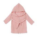 Little Dreams Kız Bebek Bornoz Hayvan Baskılı Bağcıklı Kapüşonlu - Pembe