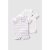 Little Gusto 2' Li Kısa Kollu Organik Pamuk Bebek Şort Tulum Seti Marine Desenli - 2 - 3 Yaş