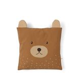 Little Gusto Ayıcık Figürlü Organik Pamuk Bebek Odası Yastık 40 X 40 Cm - Kahverengi