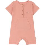 Little Gusto Bambu Kısa Kollu Bebek Şort Tulum Pembe - 6 - 9 Ay