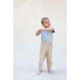 Little Gusto Çocuk Salopet Pantolon Bej Organik Pamuk - 7 - 8 Yaş