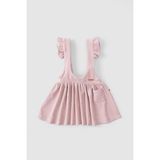 Little Gusto Fitilli Kadife Bebek Jile Elbise Pembe - 3 - 4 Yaş