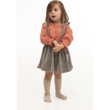 Little Gusto Kadife Jile Elbise Bebek Gri - 9 - 12 Ay