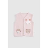 Little Gusto Kapitone Aplikeli Pembe Bebek Yelek - 18 - 24 Ay