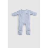 Little Gusto Kendinden Patikli ve Eldivenli Kapitone Mavi Bebek Tulumu