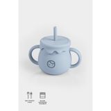 Little Gusto Mavi Silikon Pipetli Suluk ve Atıştırma Bardağı Bebekler İçin Ergonomik Tasarım