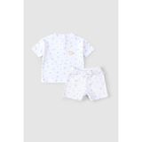 Little Gusto Organik Pamuk Bebek Şort Takımı Piknik - 2 - 3 Yaş - Beyaz - Sarı - Yeşil