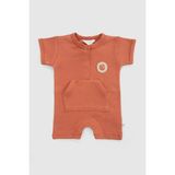 Little Gusto Organik Pamuk Bebek Şort Tulum Turuncu - 18 - 24 Ay
