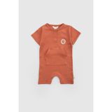 Little Gusto Organik Pamuk Bebek Şort Tulum Turuncu