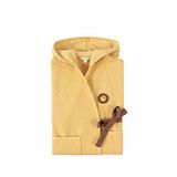Little Gusto Organik Pamuk Jakarlı Unisex Bebek Çocuk Bornoz - Sarı