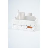 Little Gusto Organizer Sepet Bebek Cosmos Beyaz Organik Pamuk 25x16 cm