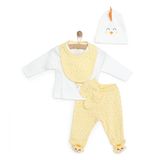 Little Life Kız Bebek 5li Hastane Çıkışı Seti V Yaka Uzun Kol Patikli - Sarı