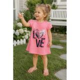Little Love %100 Pamuk Penye Kız Çocuk Yazlık Elbise 229199