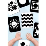 Little One Ahşap Eğitici Kartlar 0-3 Ay Erken Eğitim Zeka Kartı Bebek Görsel Uyarım Kartları Visual Stimulation