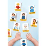 Little One Ahşap Eğitici Kartlar Meslekleri Öğreniyorum Ingilizce Öğrenme Kartları Flash Cards