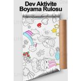 Little One Unicorn - Tek Boynuzlu At Aktivite Rulo Boyama Kağıdı - 62 Cm X 2.5 Metre Dev Rulo