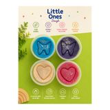 Little Ones Dough Doğal Oyun Hamuru - 4'lü Simli Doğal Renkli Oyun Hamuru Seti - 4*150 gram Şeffaf Kutuda