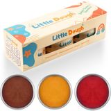 Little Play Dough - 3'lü Doğal Oyun Hamuru - 3*150GRAM - Kahverengi, Turuncu, Kırmızı - Çok Renkli