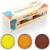 Little Play Dough - 3'lü Doğal Oyun Hamuru - 3*150GRAM - Sarı, Turuncu, Kahverengi - Çok Renkli