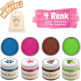 Little Play Dough - 4'lü Doğal Oyun Hamuru - 4*150GRAM - Mavi, Pembe,kahverengi, Yeşil - Çok Renkli
