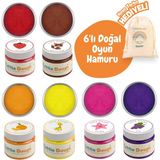 Little Play Dough 6'lı Doğal Oyun Hamuru 6*150GR - Kırmızı, Kahverengi, Turuncu, Sarı, Pembe, Mor - Çok Renkli