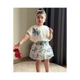 Little Pumpkin Balon Etekli Tül Zambak Detaylı Kız Çocuk Bayramlık Takım