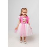 Little Pumpkin Barbie Kız Çocuk Doğumgünü Özel Gün Elbise - Pembe - Beyaz - 2 Yaş