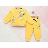 Little Pumpkin Kız Bebek Snoopy Baskılı Şardonlu Kışlık Eşofman Takım - 2 - 3 Yaş - 05S-Sarı