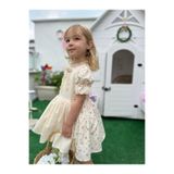 Little Pumpkin MENEKŞE DESENLİ KIZ COCUK VINTAGE ELBİSE