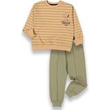 Little Pumpkin Snoopy Erkek Çocuk Alt Üst Eşofman Takımı - Açık Kahverengi - Yeşil - 1 Yaş