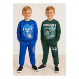 LİTTLE TORTOİSE Kışlık Şardonlu Erkek Çocuk Swaetshirt Eşofman Takımı Alt Üst 2Li Takım