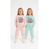 LİTTLE TORTOİSE Kız Çocuk Baskılı Kışlık Şardonlu Sweatshirt /Eşofman Takım