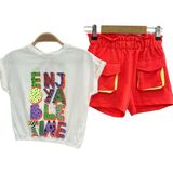 Little Tortoise Kız Çocuk Canlı Neon Renkli Cepli Şortlu Takım - 6 - 7 Yaş - Çok Renkli