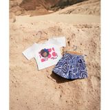 Little Tortoise Kız Çocuk Ekru Tişört Desenli Şortlu Takım - 4 - 5 Yaş - Çok Renkli