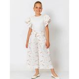 Little Tortoise Kız Çocuk Fırfırlı Bluz Geniş Paça Pantolontakım - 4 Yaş - Renkli