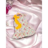 Little Tortoise Kız Çocuk Fiyonklu Desenli Elbise - 7 - 8 Yaş - Çok Renkli