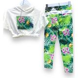 Little Tortoise Kız Çocuk Sportwear Kapüşonlu Crop Taytlı Takım - 14 Yaş - Çok Renkli