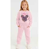LİTTLE TORTOİSE Little Girl Kalpli Mickey Baskılı Eşofman Takımı / Sweatshirt takım