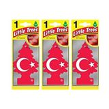 Little Trees 3'lü Vanilya Aromalı Asma Oto Kokusu Türk Bayrağı Özelliği ile Şık Tasarım