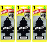 Little Trees Little Treens Little Trees 3'lü Black Ice Oto Kokusu Sprey Koku Şeffaf Ambalajda 7 Hafta Etkili