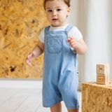Little Yucca "garden" Organik Pamuk Ince Denim Salopet - İndigo - 1 - 1,5 Yaş