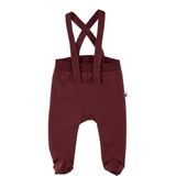 Little Yucca Seed Organik Pamuk Patikli Bebek Salopet-Bordo - 3 - 6 Ay