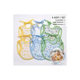 LittlePoffy Erkek Bebek Salya Mama Önlüğü Koldan Giydirmeli 6'lı Fular Set Su Geçirmez