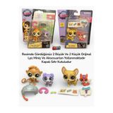 Littlest Pet Shop Maymun Ve Köpek Lps Miniş Oyuncak Aksesuarlı 4 Adet Orijinal